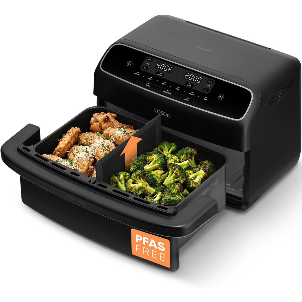 Cosori TwinFry Dual Basket 10L delbar airfryer