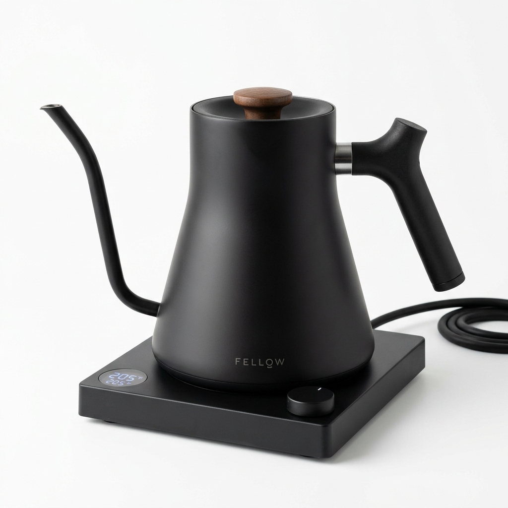 Fellow Stagg EKG elektrisk pour-over vattenkokare i matt svart med PID-temperaturstyrning och svanhalspip