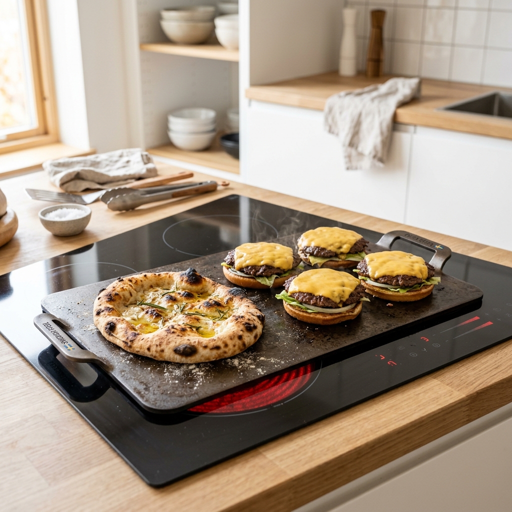 Kockums Jernverk pizzastål och stekhäll i svenskt kolstål