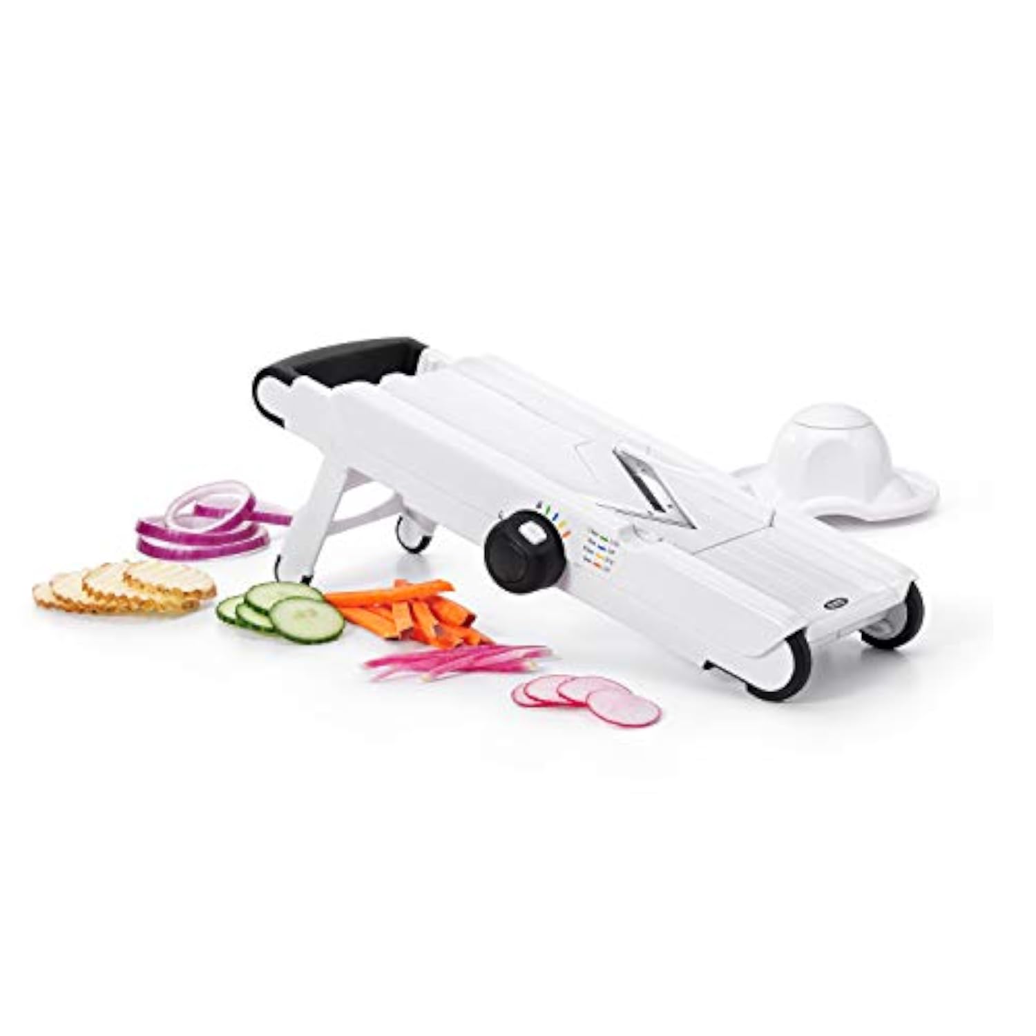 OXO Good Grips V-Blade mandolin med säkerhetssläde och fällbara ben