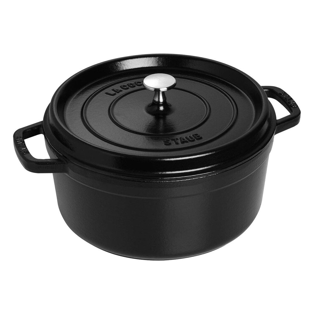 Staub Cocotte rund emaljerad gjutjärnsgryta 24 cm mattsvart