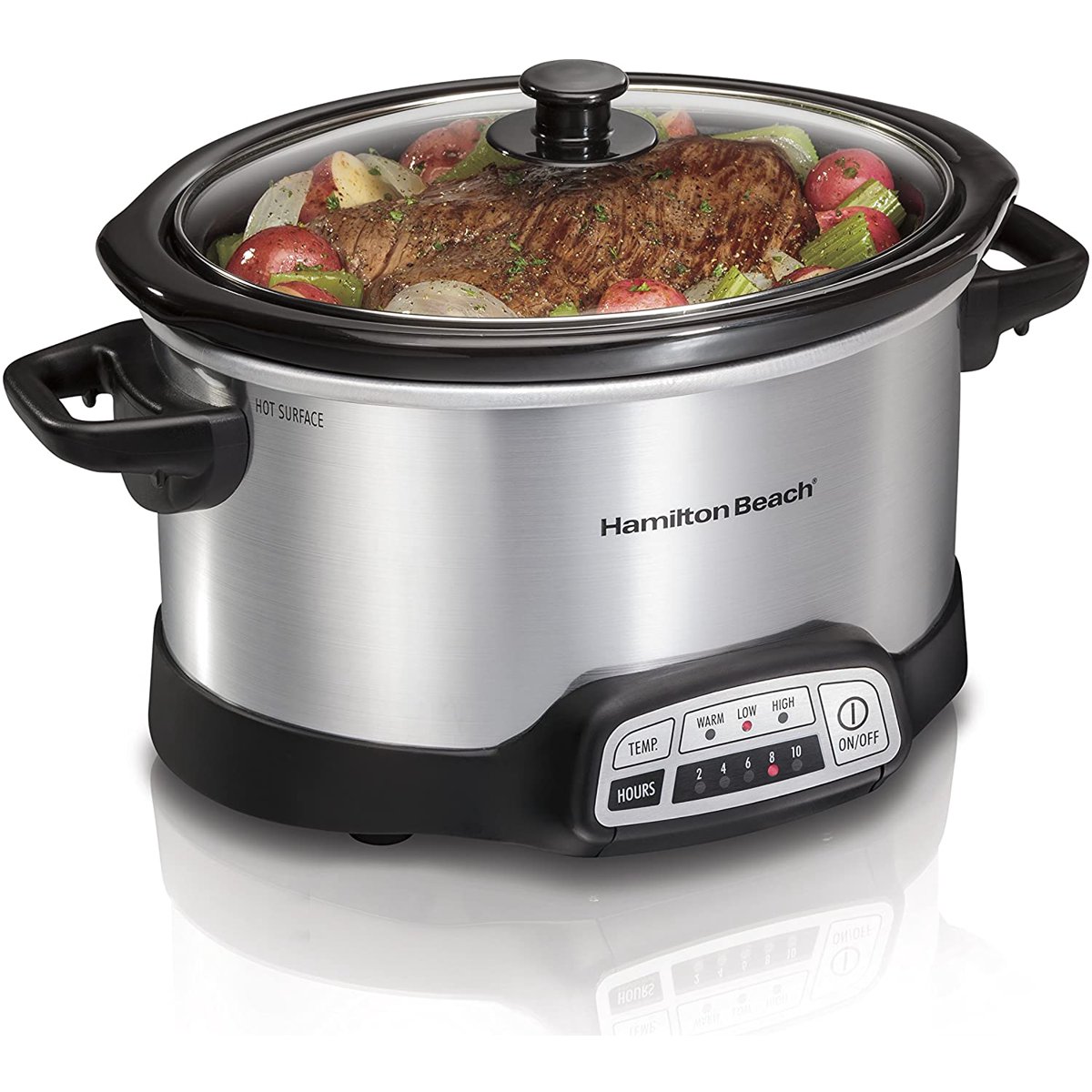 Crock-Pot DuraCeramic slow cooker med hällsäker gryta för bryning direkt på spisen