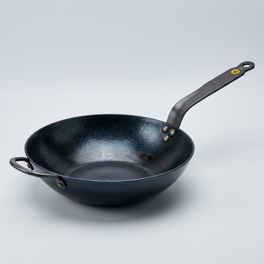 De Buyer Mineral B wokpanna i kolstål