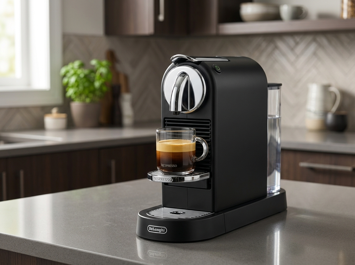 DeLonghi Nespresso Citiz kapselmaskin i svart och krom