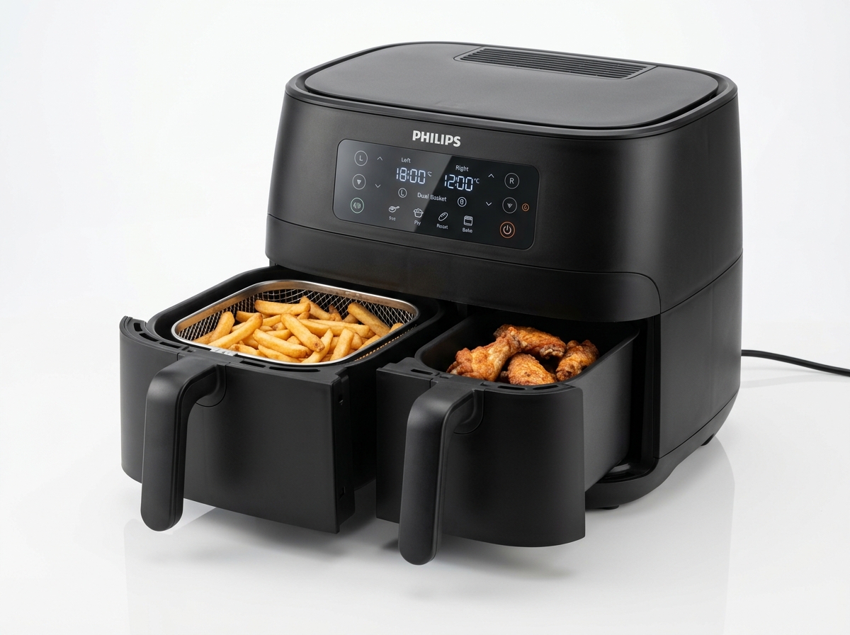 Philips 3000 Series Dual Basket Airfryer asymmetriska korgar