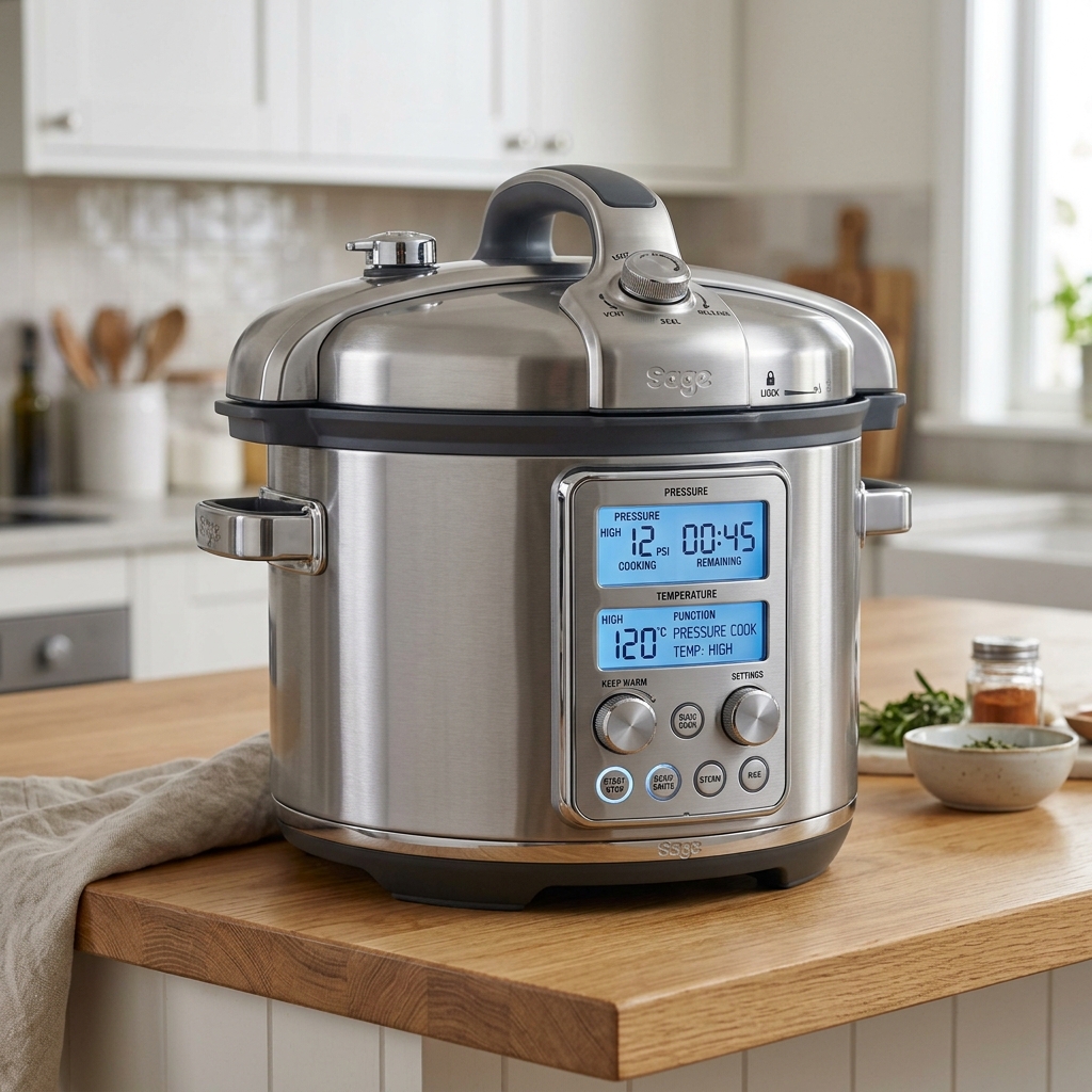 Sage The Fast Slow tryckkokare och multicooker i rostfritt stål